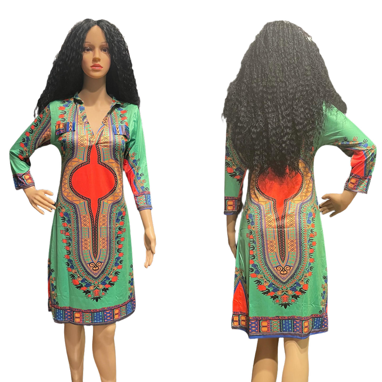Glcs Dashiki Dress Green
