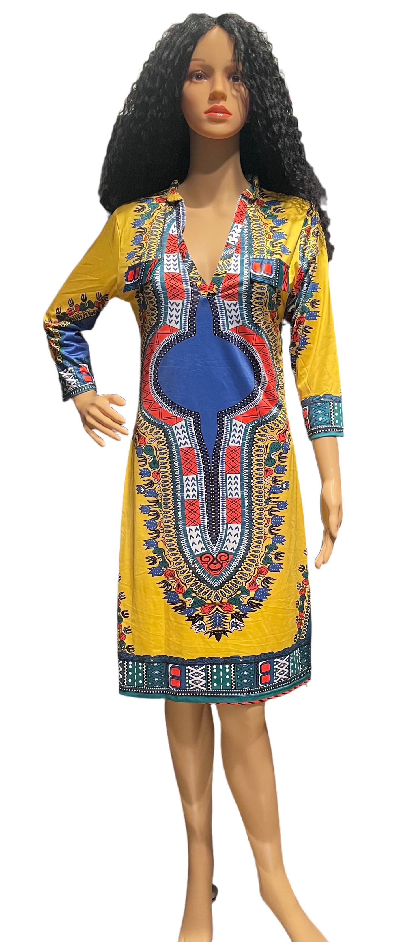 Glcs Dashiki Dress Yellow