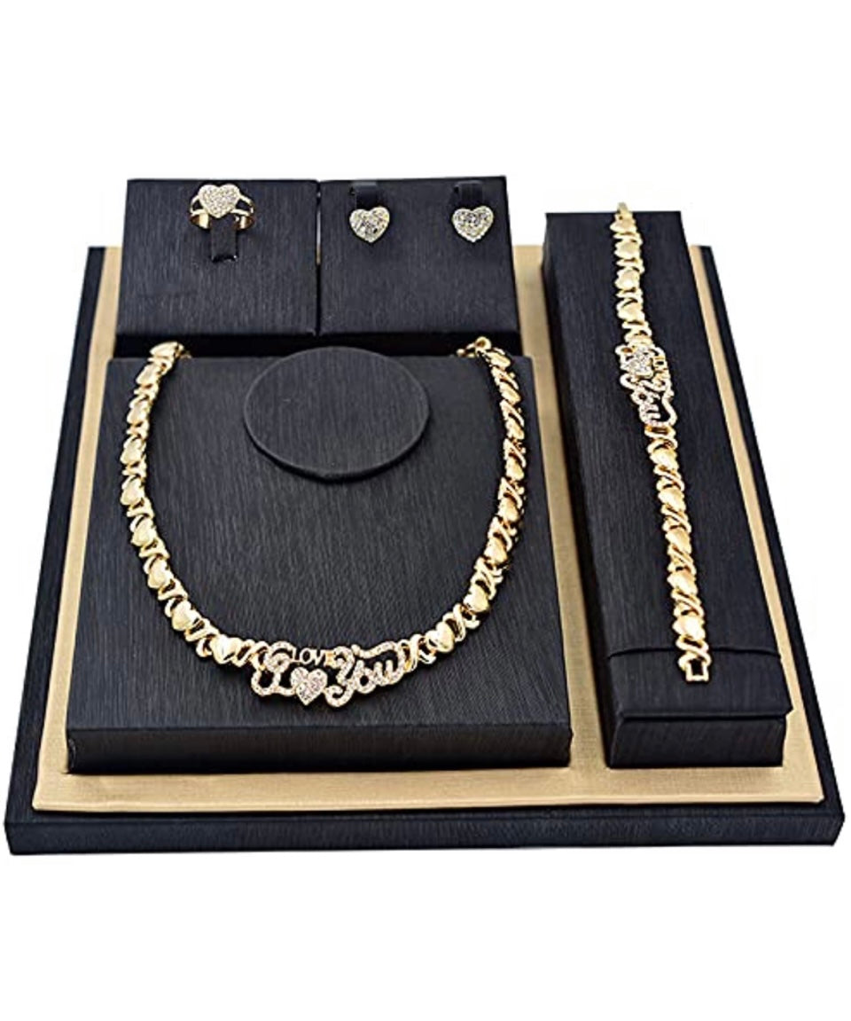 Glcs 18K Gold-Filled I Love You Necklace Set