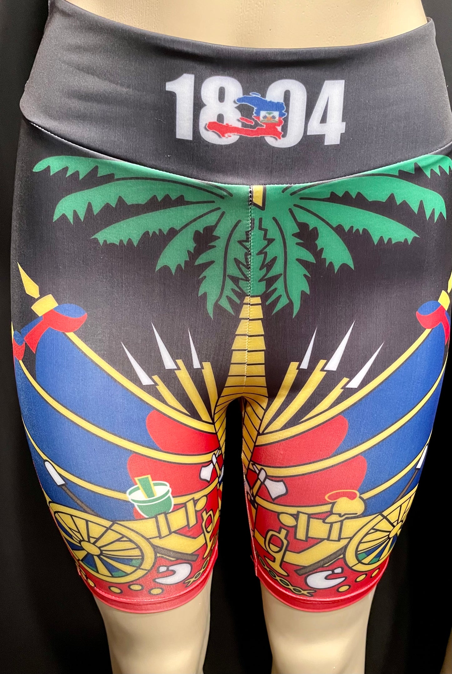 Glcs Haitian Flag Black biker shorts