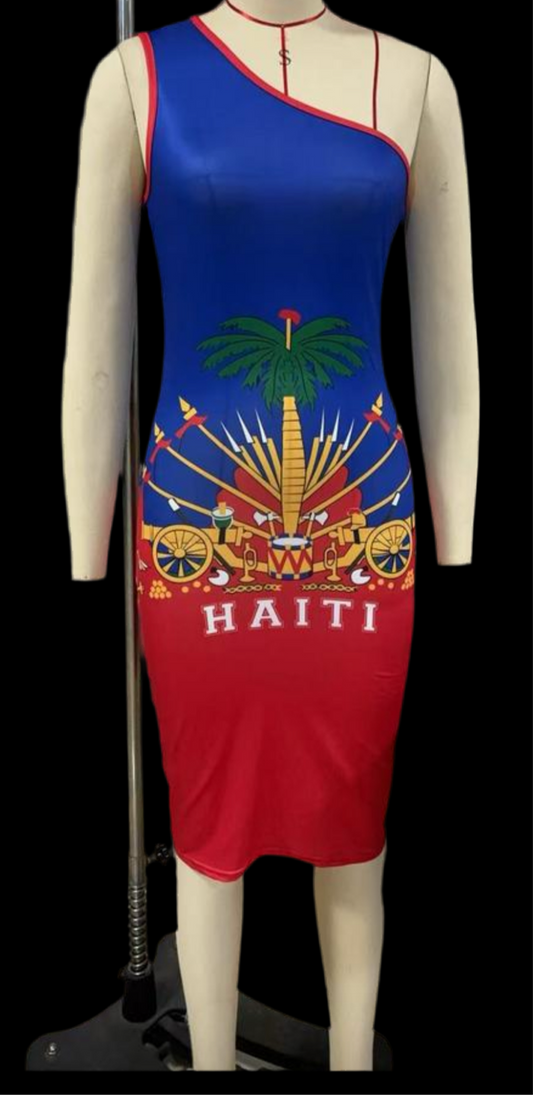 One Shoulder Haiti Dress