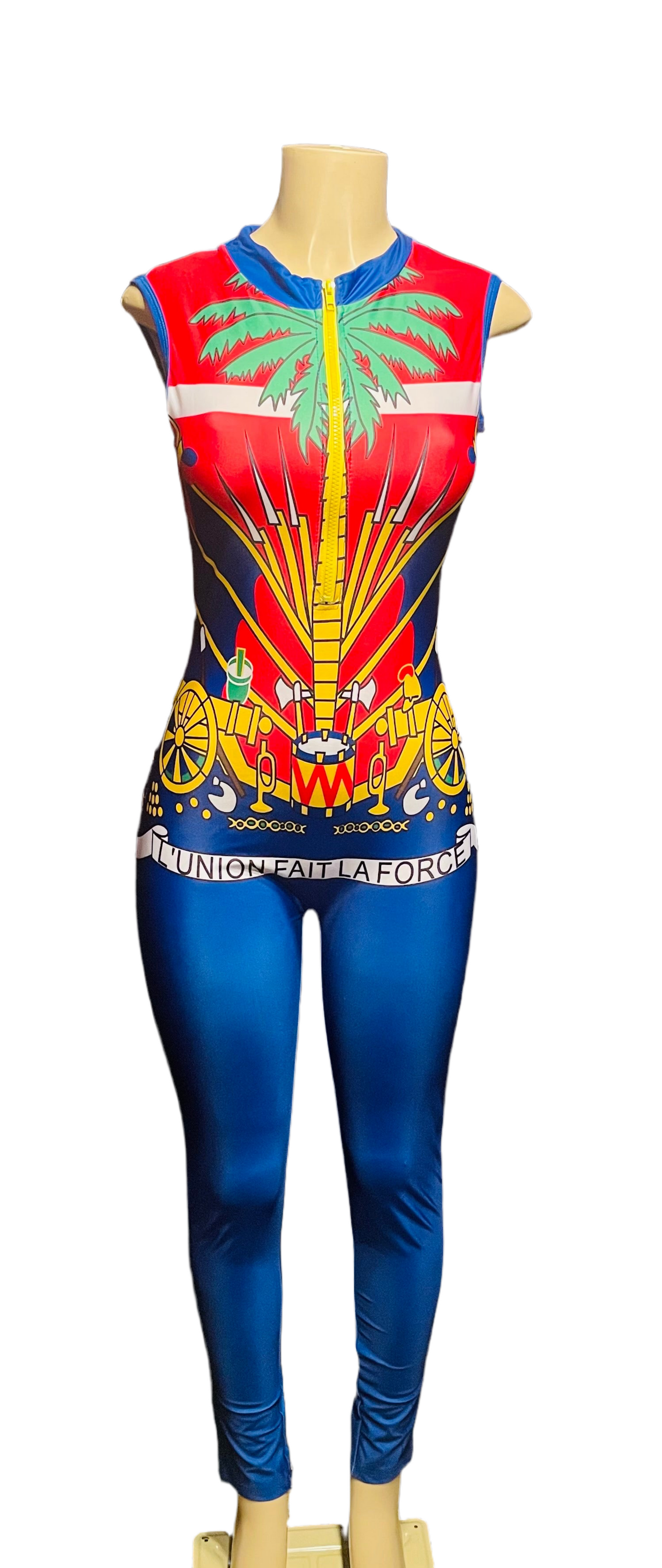 Glcs Haitian Flag Long Jumpsuit