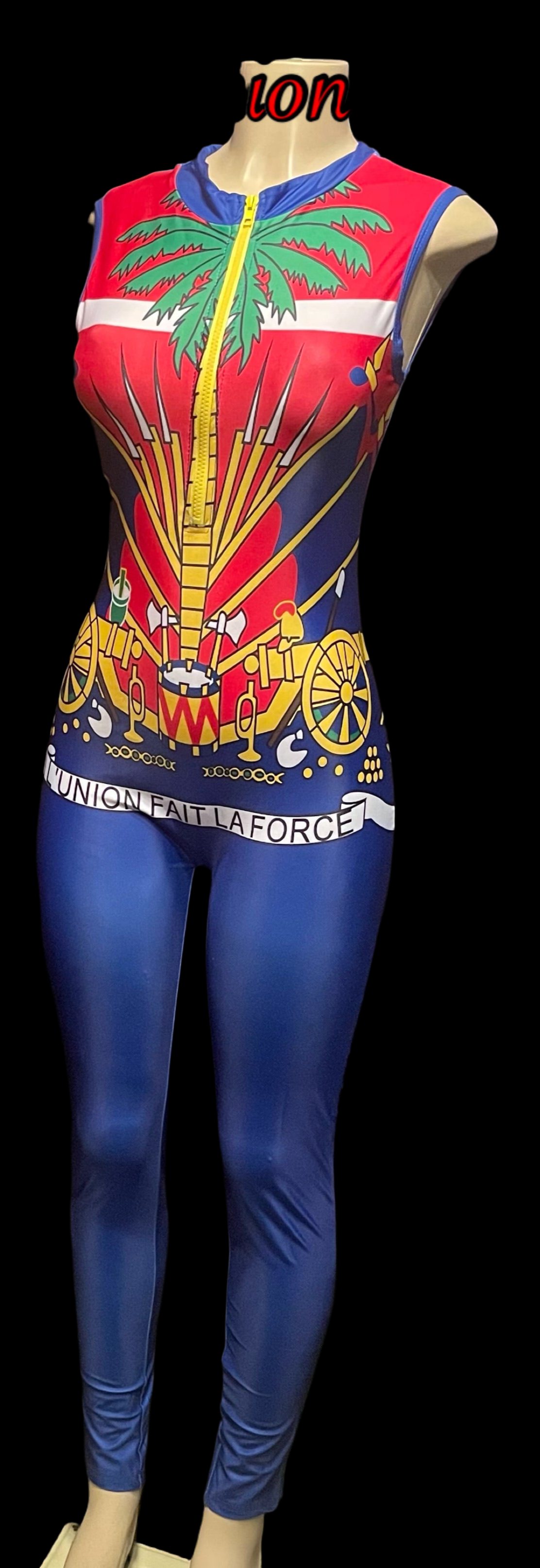 Glcs Haitian Flag Long Jumpsuit