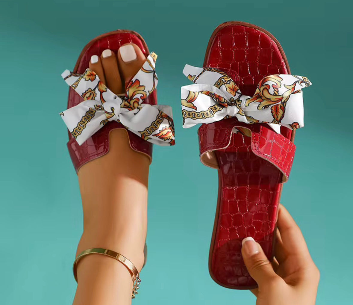 Bow Knot Sandals Red