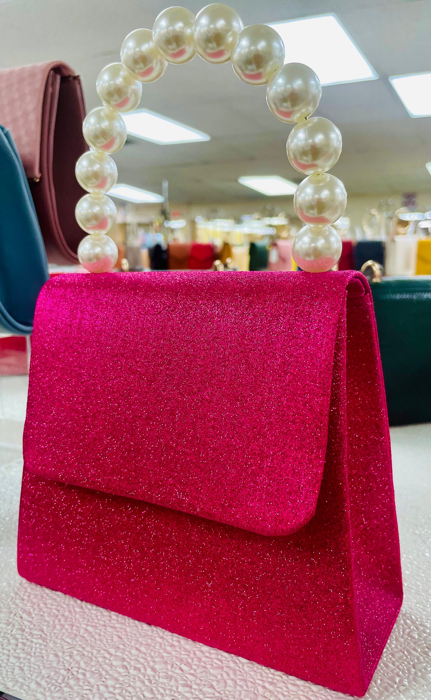 Glcs Purse with Pearls Handle