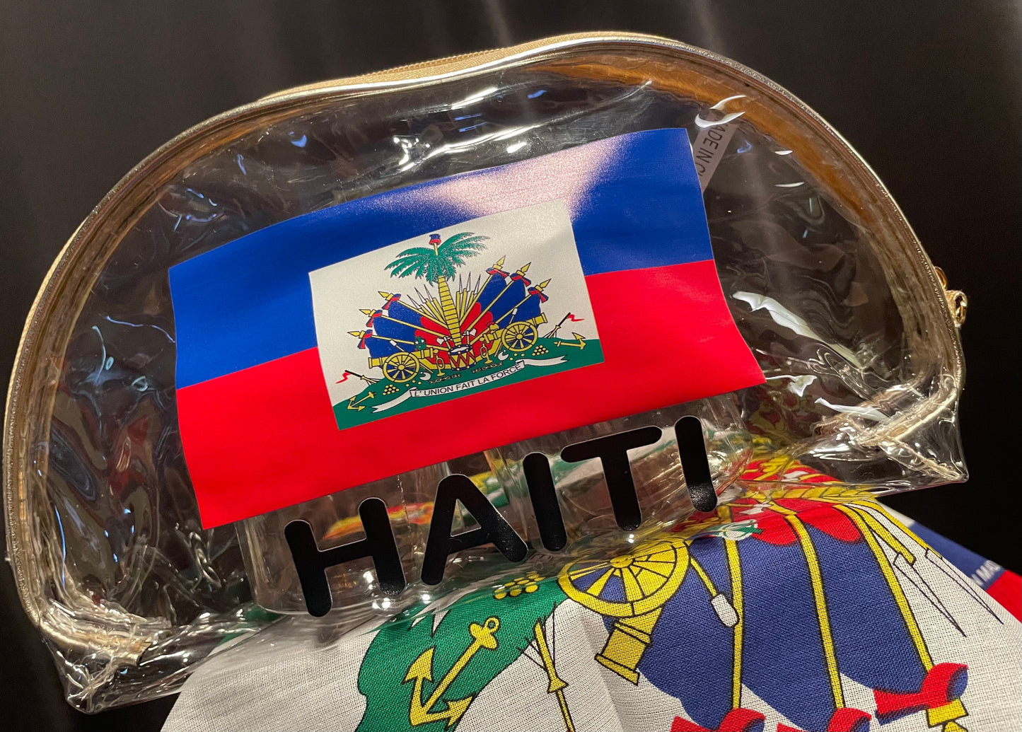 Glcs Haitian Flag Clear Makeup bag