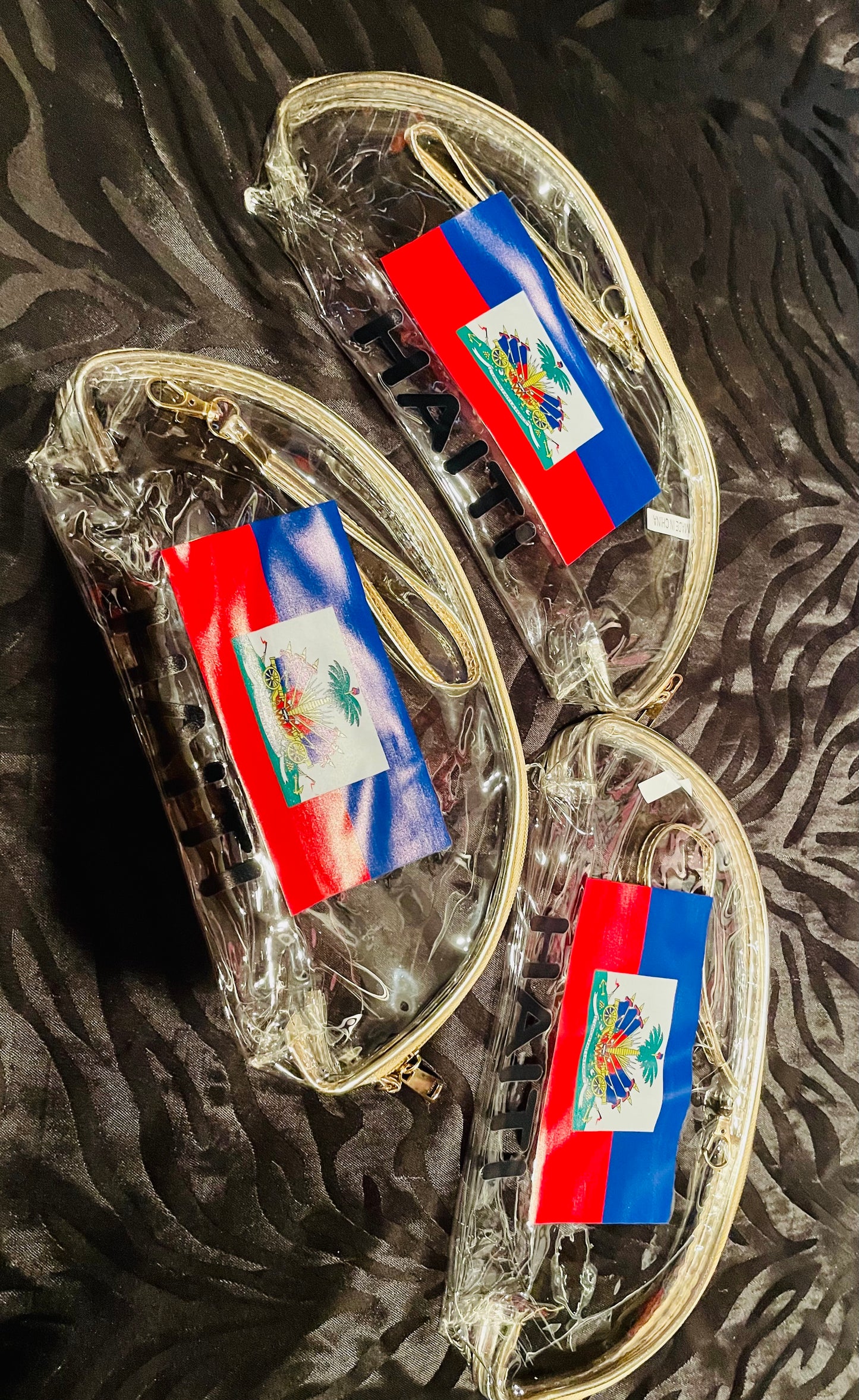 Glcs Haitian Flag Clear Makeup bag