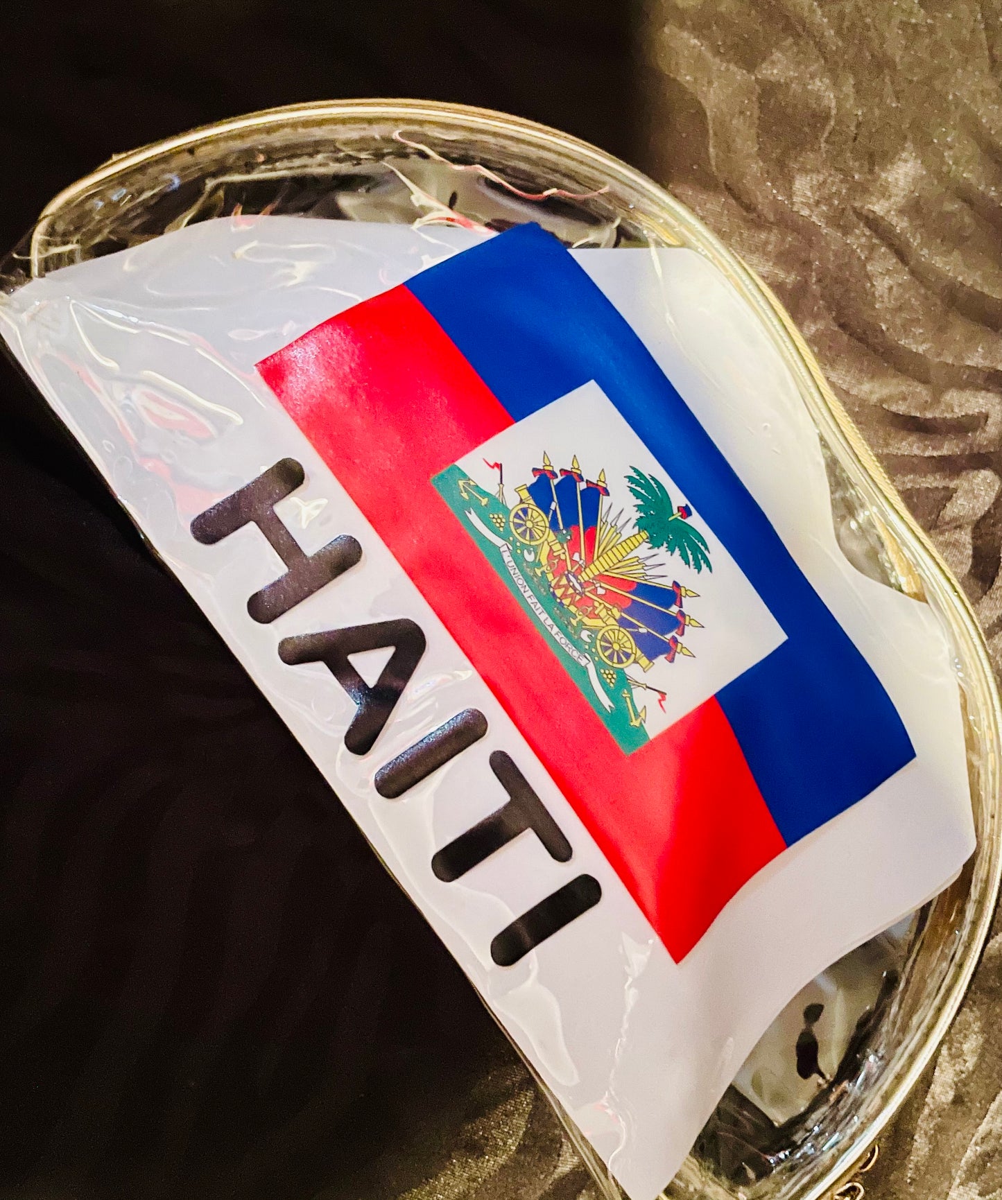 Glcs Haitian Flag Clear Makeup bag