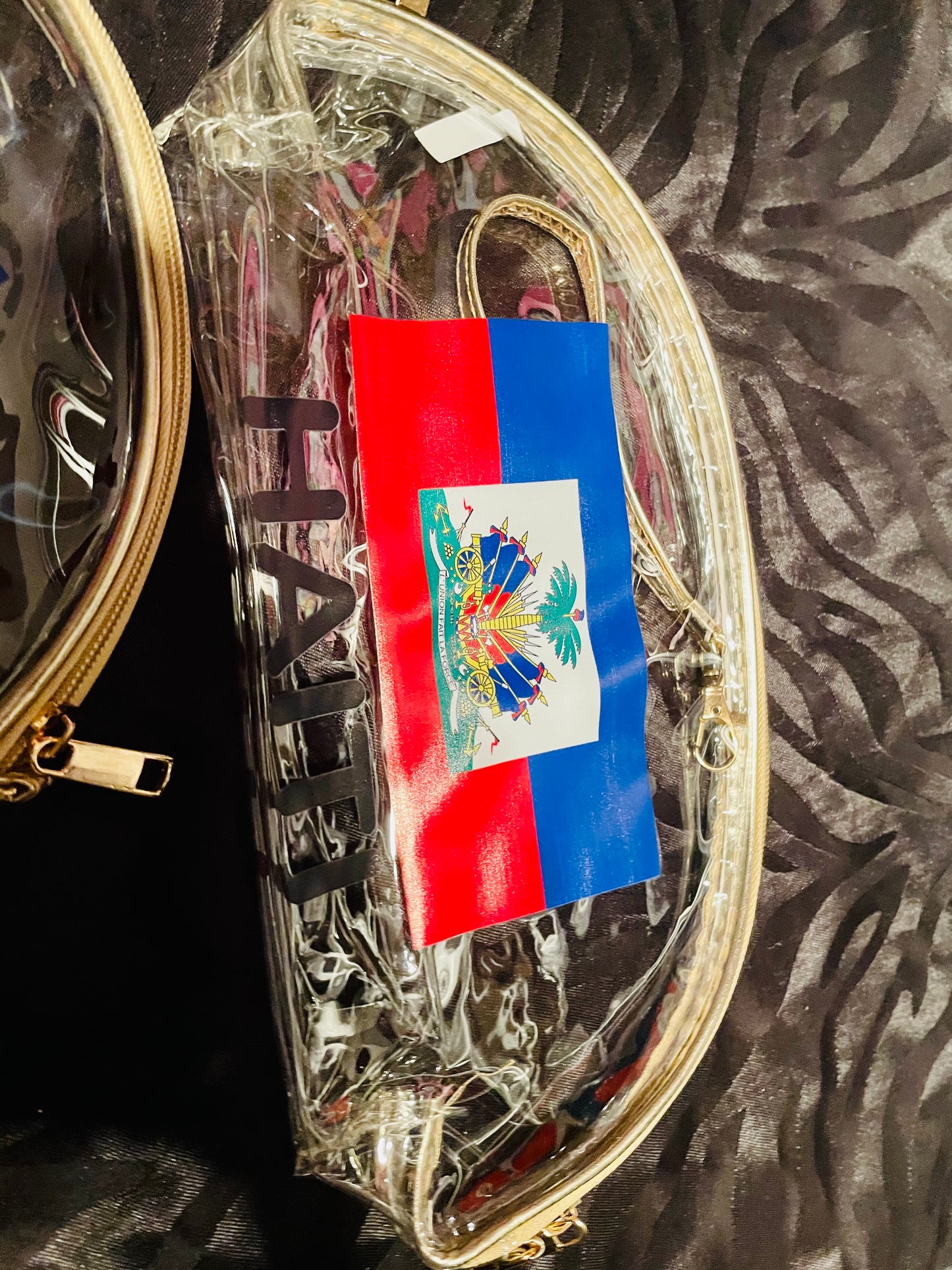 Glcs Haitian Flag Clear Makeup bag